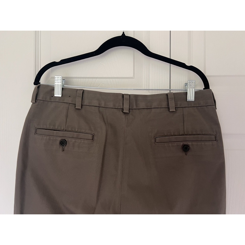 Brooks Brothers Advantage Chino Clark Pants 34W/32L 100% Cotton in Grey/Taupe - Picture 6 of 13